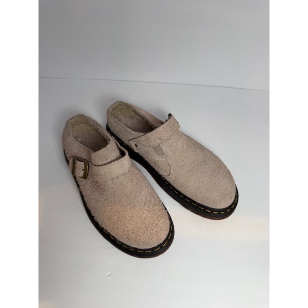 Dr. Martens  Light Tan Suede Slip-On Mule with Buckle - Picture 2 of 11